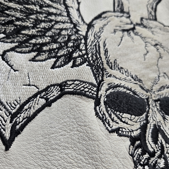 Affliction Men's Genuine Leather / Limited Edition White Jacket Size Large - Picture 4 of 15